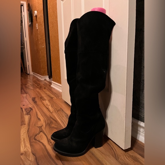 Steve Madden leather suede over knee boots worn once beautiful - Picture 7 of 10